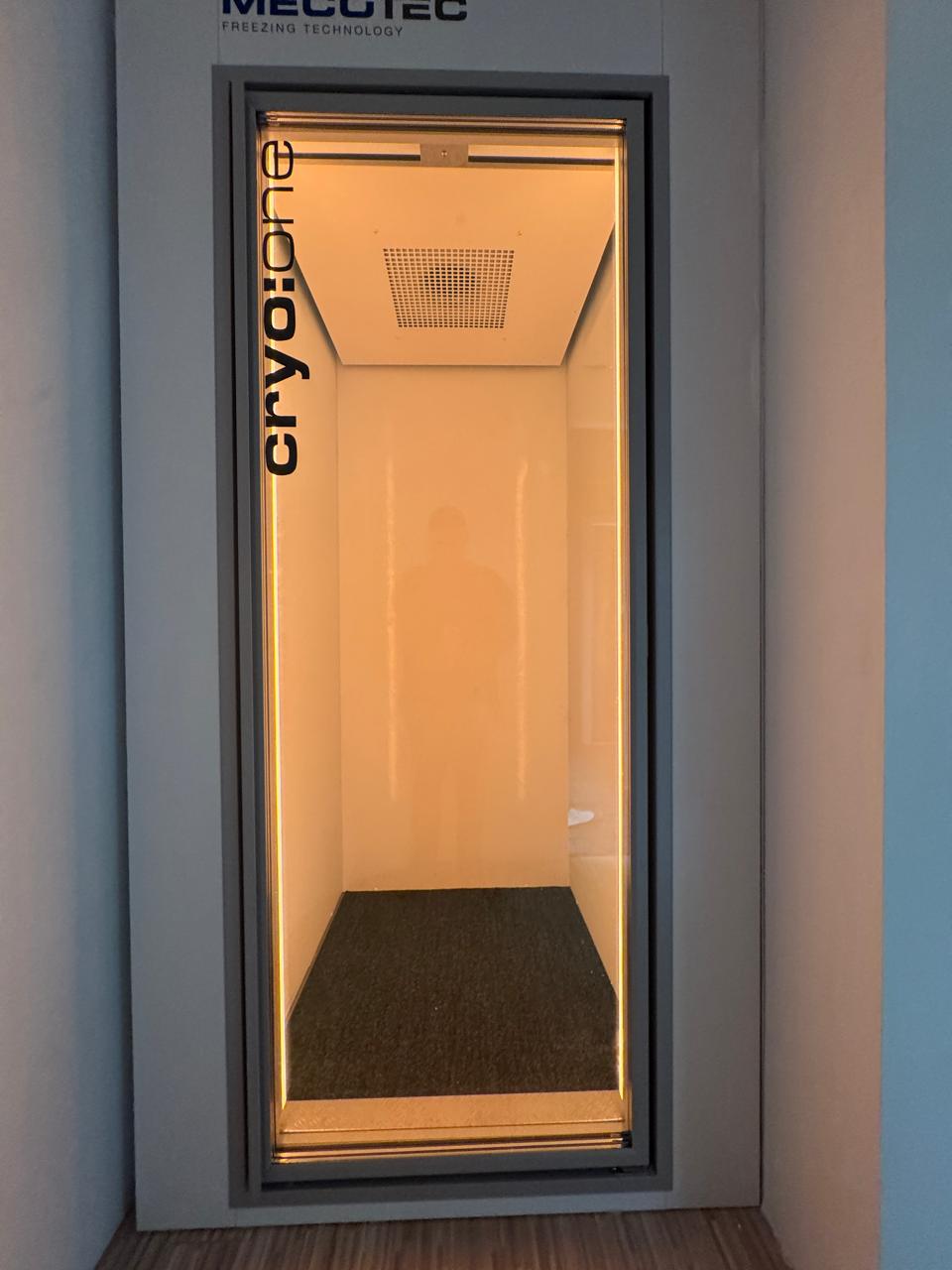Whole body cryotherapy chamber at VAURA Wellness, a wellness centre in Bengaluru